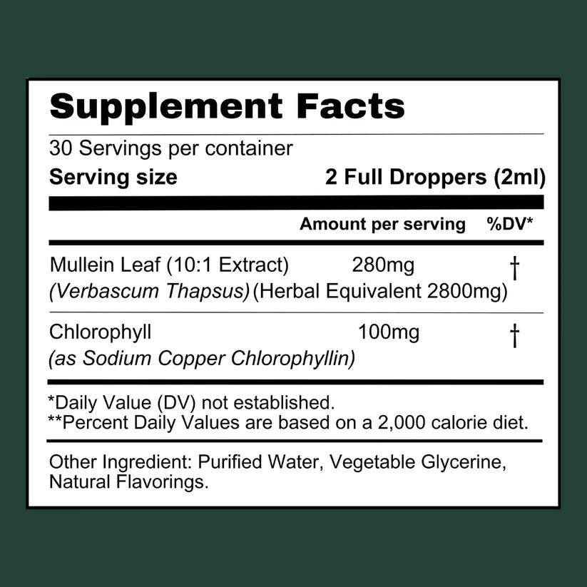 Mullein + Chlorophyll. (Detox Your Lungs)